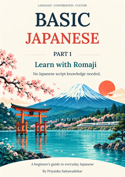 Current review cover of Basic Japanese Part 1; cover text updates are pending